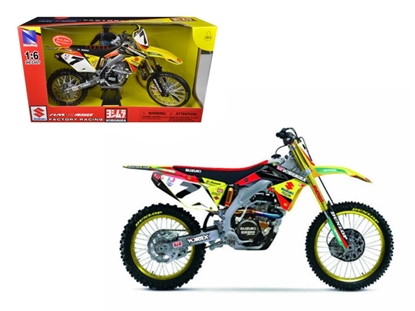 Picture of New Ray Nr49483 Suzuki Factory Racing Rm-z450 #7 James Stewart Dirt Bike Motorcycle Model 1/6