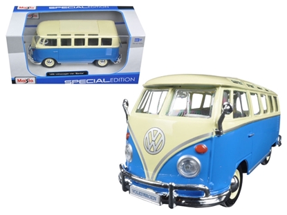 Picture of Maisto 31956bl Volkswagen Samba Bus Blue 1/25 Diecast Model Car