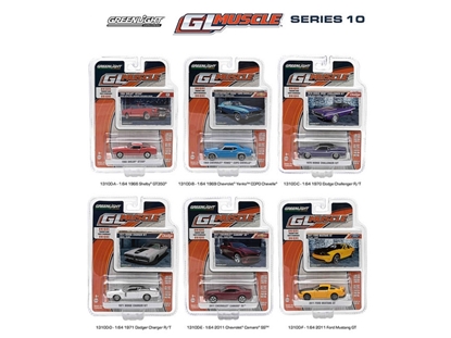 Picture of Greenlight 13100 Greenlight Muscle / Release 10, 6pc Diecast Car Set 1/64