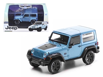 Picture of Greenlight 86031 2012 Jeep Wrangler Rubicon Arctic Special Edition Blue With Case Limited Edition 1 Of 2520 Produced Worldwide 1/43 Diecast Model Car