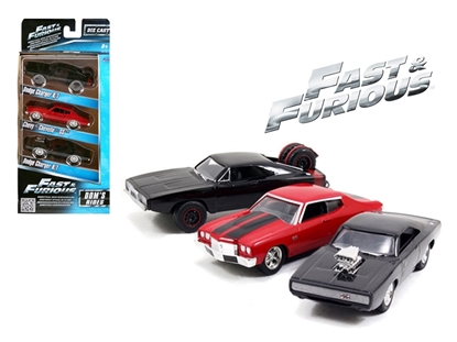 Picture of Jada 97426 "fast And Furious" Dom's Rides Dodge Chargers And Chevelle 3 Pack Set 1/55 Diecast Model Cars