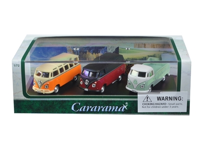 Picture of Cararama 71308 Volkswagen Bus 3 Piece Gift Set In Display Showcase 1/72 Diecast Model Cars