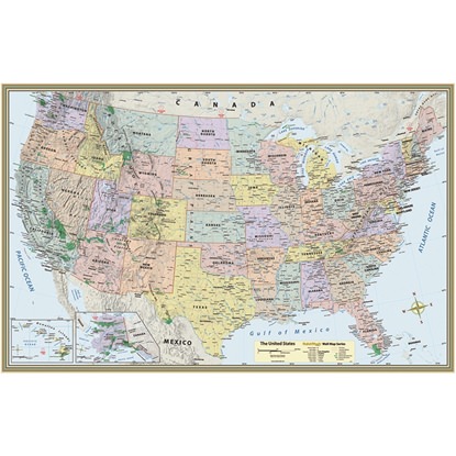 Picture of Barcharts, Inc. 9781423220817  Us Map Laminated Poster 50 X 32