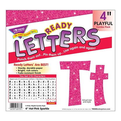 Picture of 4in Ready Letters Hot Pink Sparkle