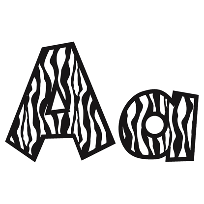 Picture of 4in Fun Font Letters Zebra