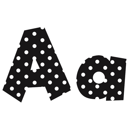 Picture of 4in Fun Font Letters Black Polka