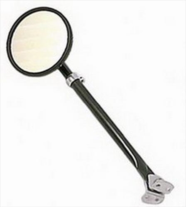 Picture of Rugged Ridge 11001.01 Rugged Ridge Round Mirror with Arm and Bracket (Black) - 11001.01