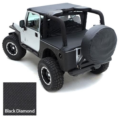Picture of Smittybilt 761035 Smittybilt Jeep Tonneau Cover in Black Diamond - 761035