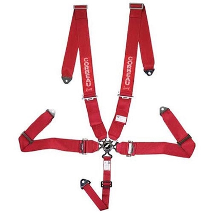 Picture of Corbeau 53007B Corbeau 3 Inch 5-Point Harness Belt Bolt-In (Red) - 53007B