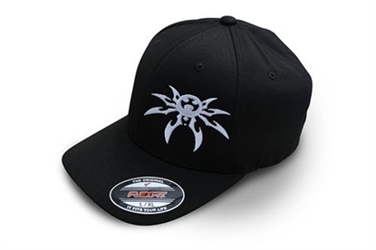 Picture of Poison Spyder Customs 50-46-201-S Poison Spyder Flexfit Spyder Logo Hat in Black - 50-46-201-S