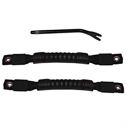 Picture of Rugged Ridge 11826.01 Rugged Ridge Replacement Inner Door Handle Straps in Black - 11826.01