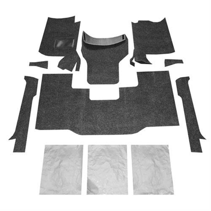 Picture of BedRug BRCYJ76F BedRug Premium Front Floor Liner Kit with Heat Shields (Charcoal) - BRCYJ76F