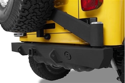 Picture of Bestop 44934-01 Bestop HighRock 4x4 Rear 2 Inch Receiver Hitch Bumper with Swing Out Tire Carrier in Matte Black (Black) - 44934-01