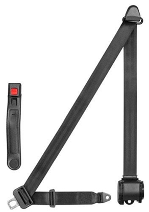 Picture of Corbeau 43321B Corbeau 3-Point Retractable Seat Belt Bolt-In (Black) - 43321B