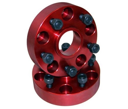 Picture of Alloy USA 11300 Alloy USA 5x5 Inch Bolt Pattern with 1.5 Inch Offset Wheel Spacers (Red) - 11300
