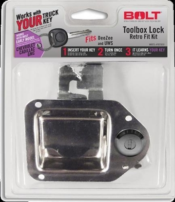 Picture of Bolt Lock 7022696 Bolt Lock Locking Tool Box Latch / GM Double Cut Thin Grove - 7022696