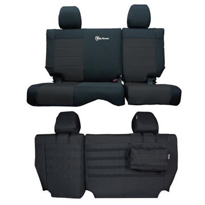 Picture of Bartact JKSC2013R4BB Bartact Rear Split Bench Seat Cover (Black/Black) - JKSC2013R4BB