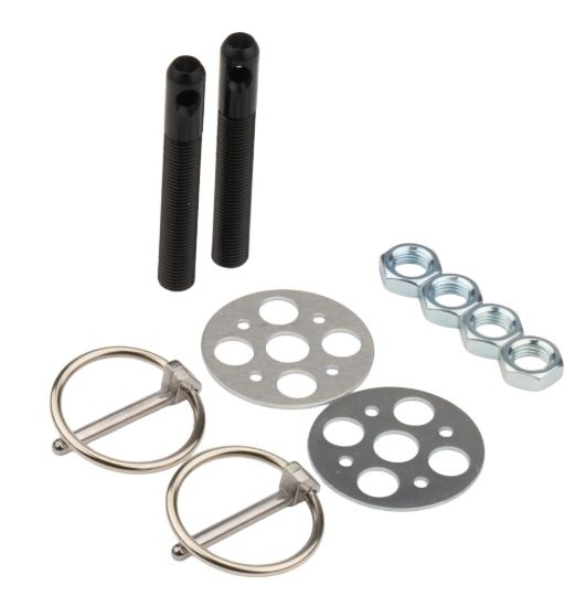 LW Alum Hood Pin Kit 3/8in Black