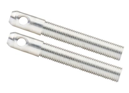 L/W Aluminum Hood Pins 3/8in Silver 2pk