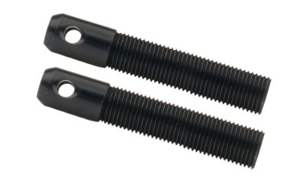 L/W Aluminum Hood Pins 1/2in Black 2pk