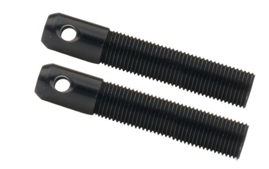 L/W Aluminum Hood Pins 1/2in Black 2pk