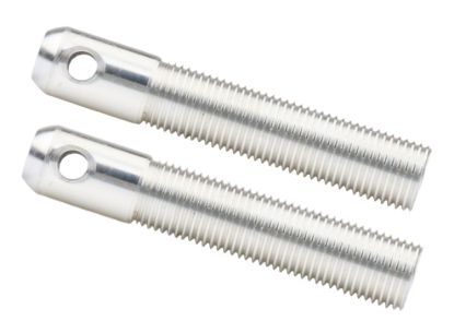 L/W Aluminum Hood Pins 1/2in Silver 2pk