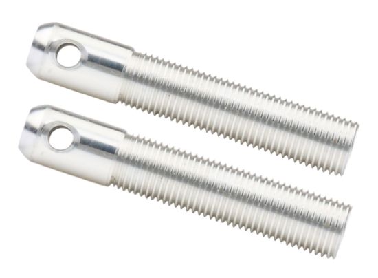 L/W Aluminum Hood Pins 1/2in Silver 2pk