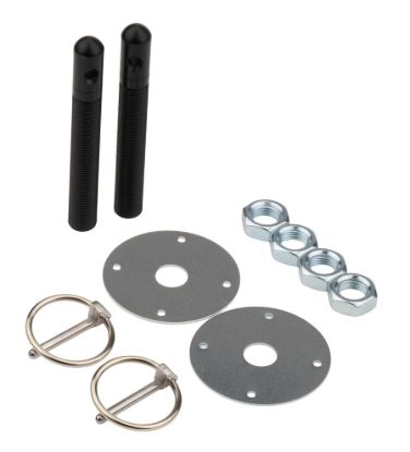 Alum Hood Pin Kit 1/2in with 3/16in Clips Black