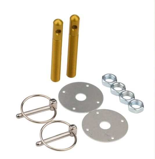 Alum Hood Pin Kit 1/2in with 1/4in Clips Gold