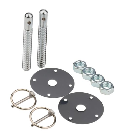 Steel Hood Pin Kit w/ 3/16in Flip-Over Clips