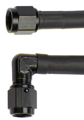 Coated Braided Line 18in #4 Hose -4 90 Deg/-4 Str