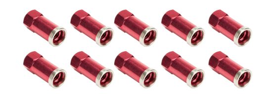 QC Cover Nuts Long Red 10pk