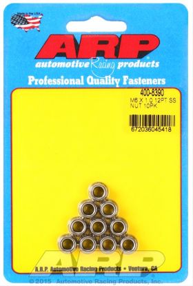 6mm x 1.00 12pt Nuts 10pk Stainless Steel
