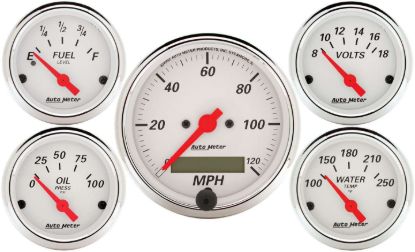 Arctic White Gauge Kit W/Red Pointer