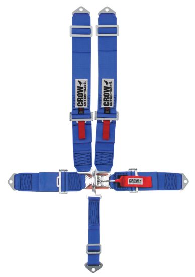 5-Pt Harness Small Latch Blu Bolt in Blk Hardware