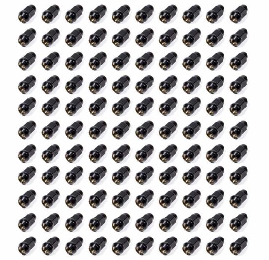 100 Lugnuts 1/2 Acorn Bulge 3/4in Hex Black