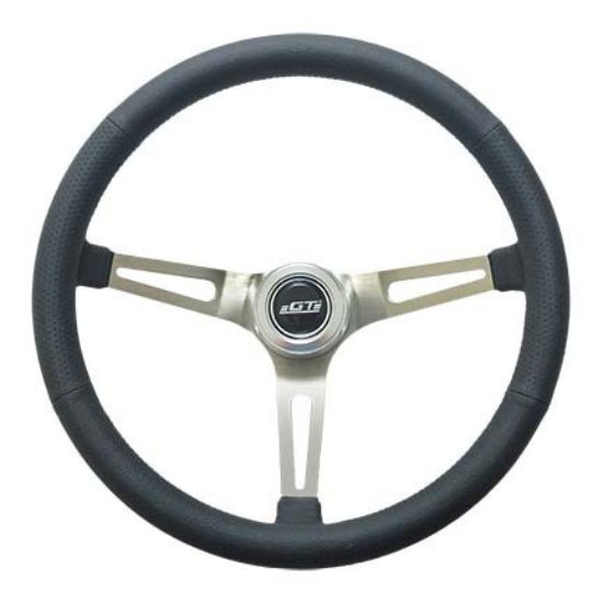 Steering Wheel Retro Leather Stainless Spokes