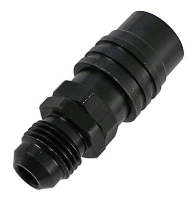 6AN Straight Push Lock Valved Quick Connect BLK