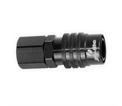 8an Fitting Socket Female- Valved (Black)