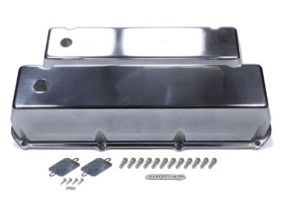 BBF Cast Alm Valve Cover Set w/Hole Polished
