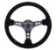 Steering Wheel 350mm 3in Dish Black Suede