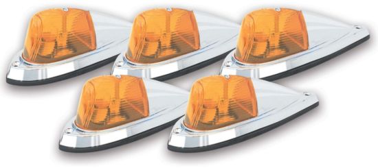 Hi-Five Cab Roof Lights Amber Deluxe Chrome