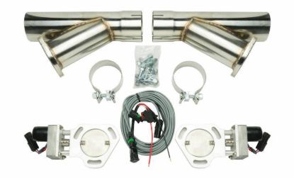 Dual Electric Exhaust Cutout 3in w/Y-Pipes