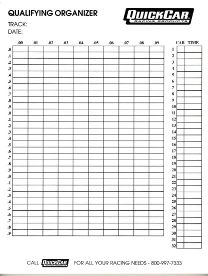 Qualifying Organizer Sheets (50pk)