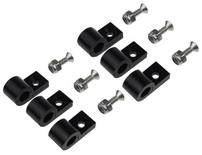 1/4in Black Aluminum Line Clamps 6/pkg