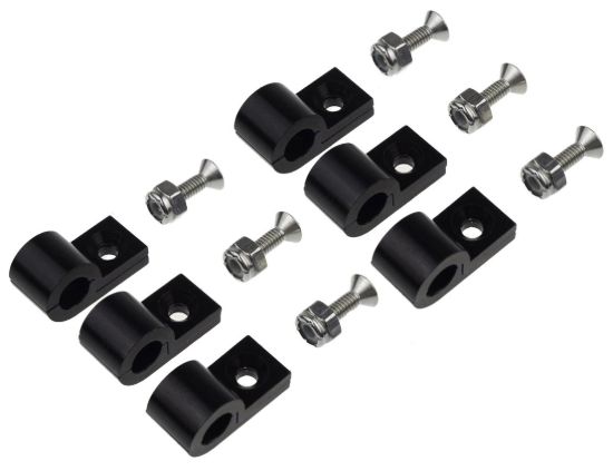 1/4in Black Aluminum Line Clamps 6/pkg