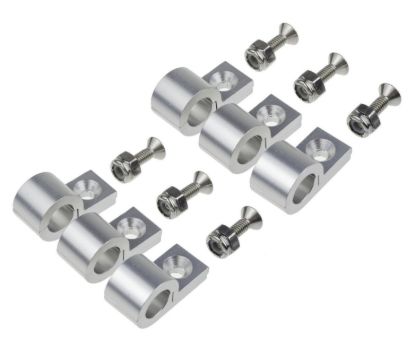 1/4in Polished Aluminum Line Clamps 6/pkg