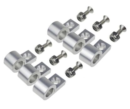 3/16in Polished Aluminum Line Clamps 6/pkg