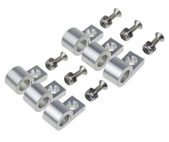 3/16in Polished Aluminum Line Clamps 6/pkg