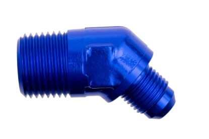 6AN 45Deg Male Adapter 8AN NPT Blue